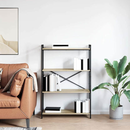 vidaXL Bookshelf 80 x 30 x 120 cm Engineered Wood Sonoma Oak 4