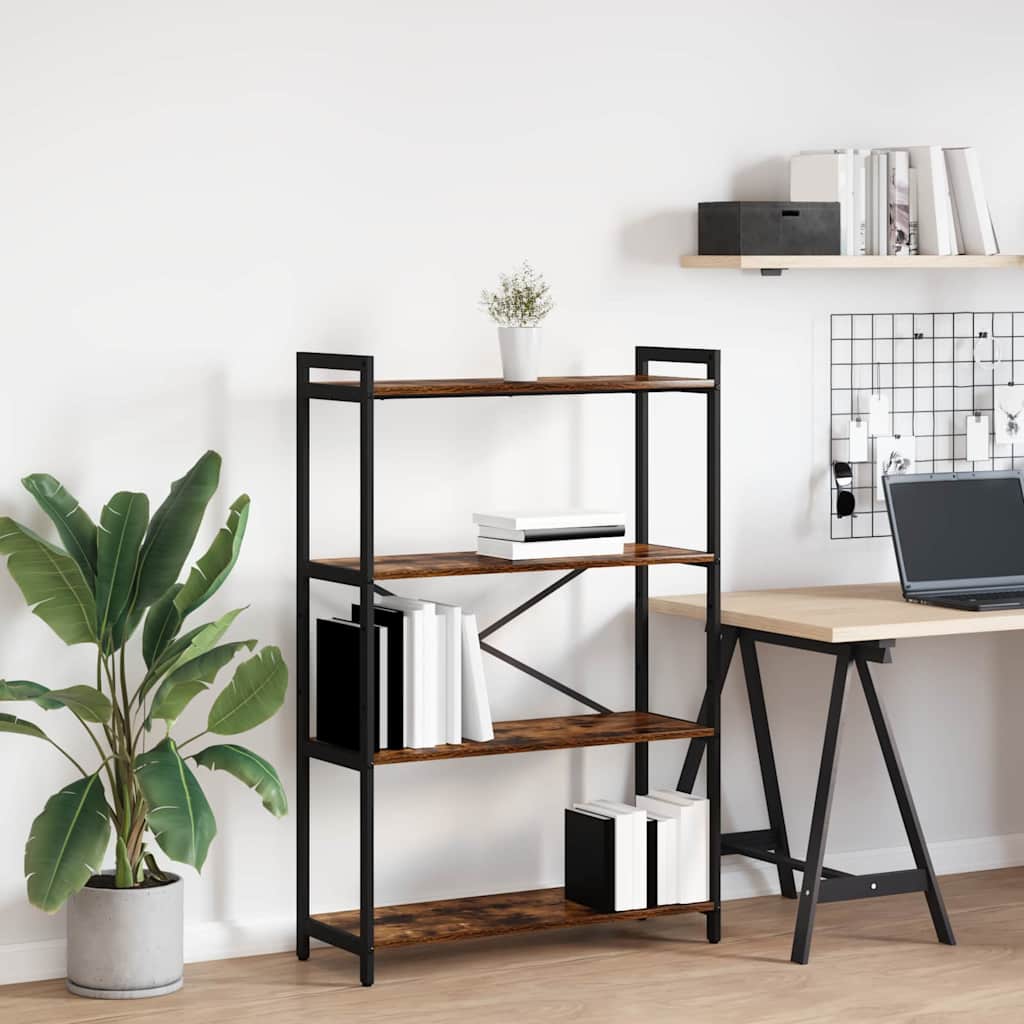 vidaXL Bookshelf 80 x 30 x 120 cm Engineered Wood Smoked Oak 1