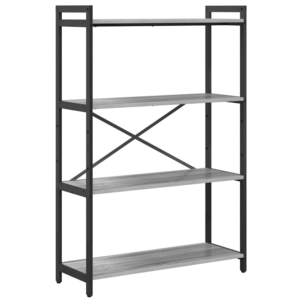 vidaXL Bookshelf 80 x 30 x 120 cm Engineered Wood Grey sonoma 2