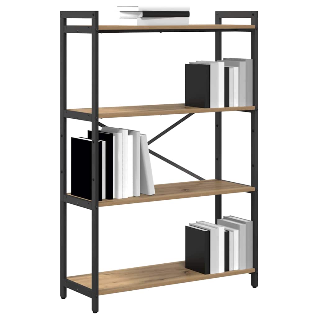 vidaXL Bookshelf 80 x 30 x 120 cm Engineered Wood Artisan Oak 3