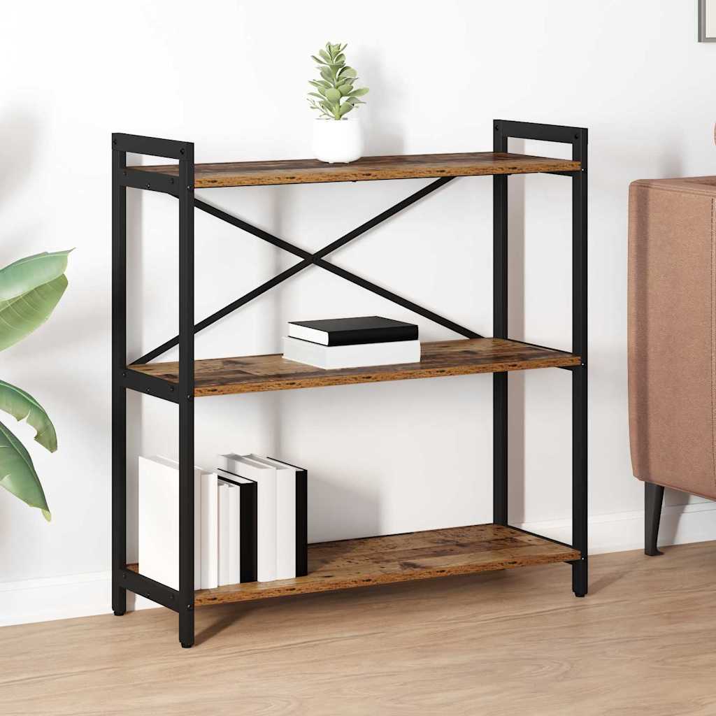 vidaXL Bookshelf 80 x 30 x 85 cm Engineered Wood Old wood 1