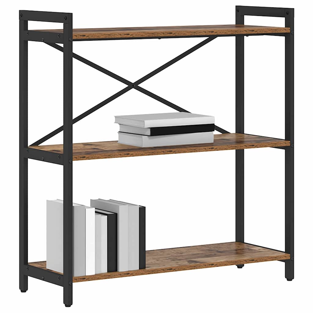 vidaXL Bookshelf 80 x 30 x 85 cm Engineered Wood Old wood 3