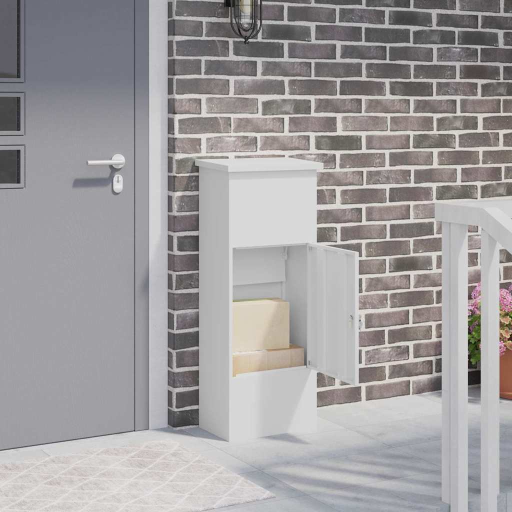 Parcel Drop Box with Storage 44.5 x 29 x 110.5 cm Steel White