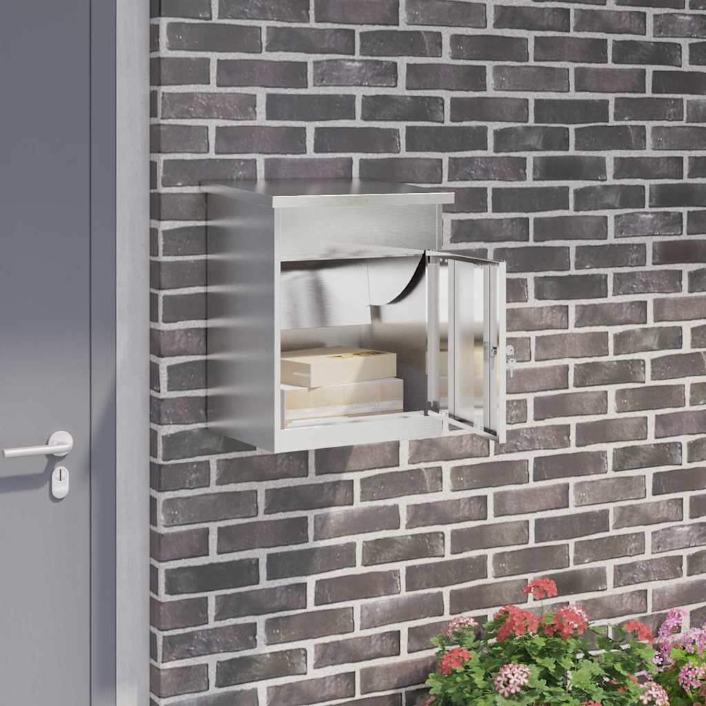 Parcel Drop Box with Storage 47.5 x 38 x 59 cm Steel Stainless steel