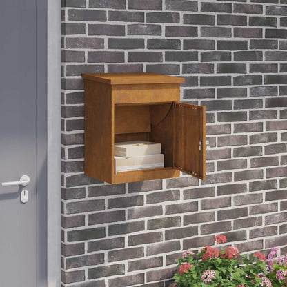 Parcel Drop Box with Storage 47.5 x 38 x 59 cm Steel Weathering steel