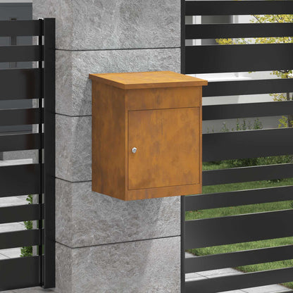 Parcel Drop Box with Storage 47.5 x 38 x 59 cm Steel Weathering steel