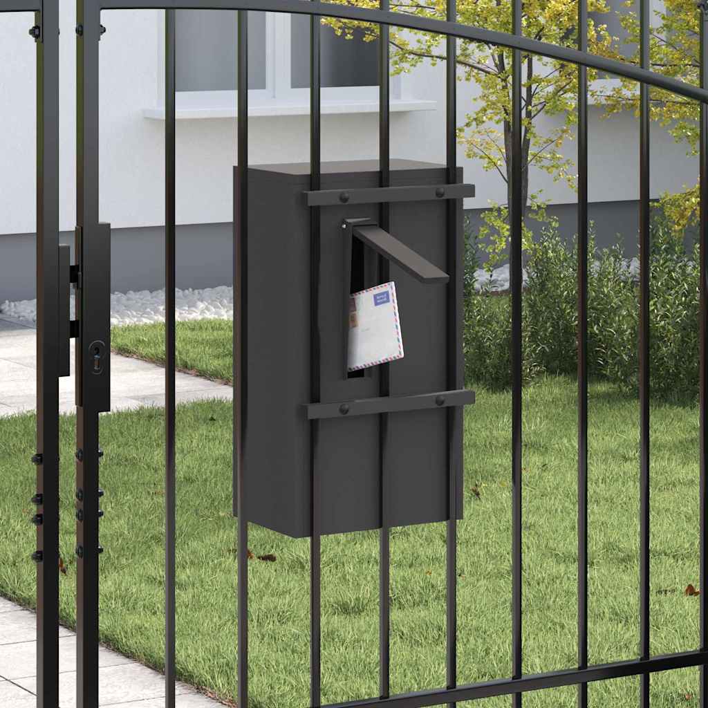 Mailbox with Storage with Door Black Steel