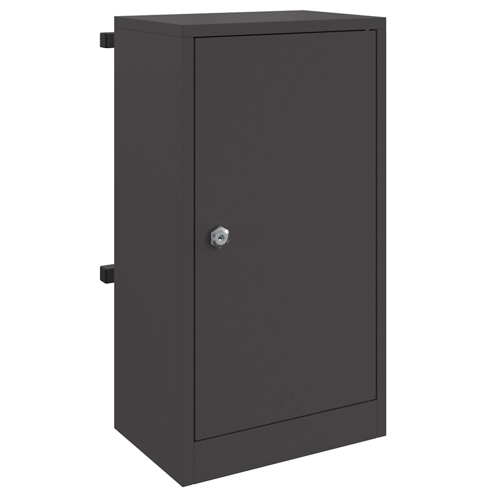 Mailbox with Storage with Door Black Steel