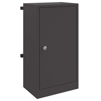 Mailbox with Storage with Door Black Steel