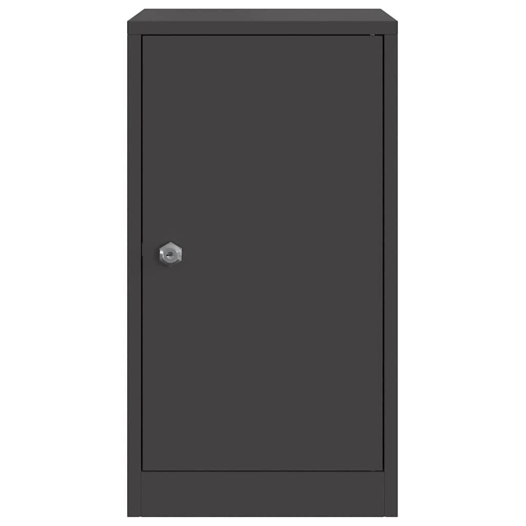 Mailbox with Storage with Door Black Steel