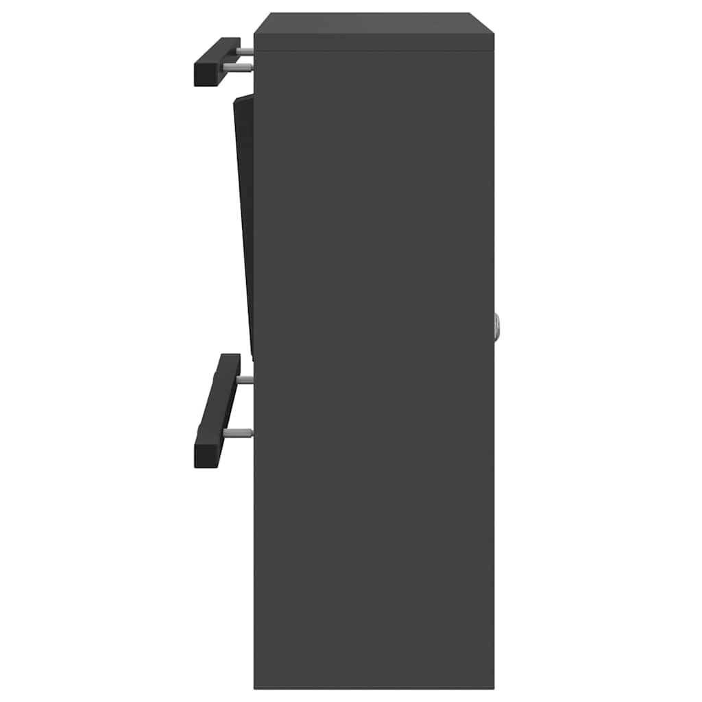 Mailbox with Storage with Door Black Steel