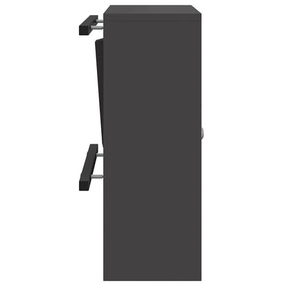 Mailbox with Storage with Door Black Steel