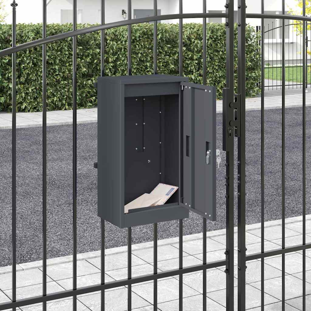 vidaXL Mailbox with Storage with Door Anthracite 30 x 20 x 55 cm Steel 1