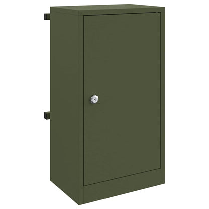 vidaXL Mailbox with Storage Olive green 30 x 20 x 55 cm Steel 2