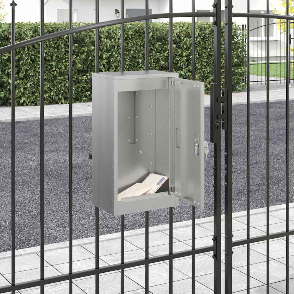 vidaXL Mailbox with Storage Black 30 x 20 x 55 cm Galvanised Steel 1