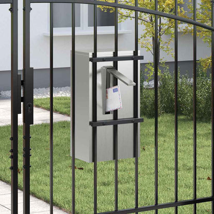 vidaXL Mailbox with Storage Black 30 x 20 x 55 cm Galvanised Steel 3