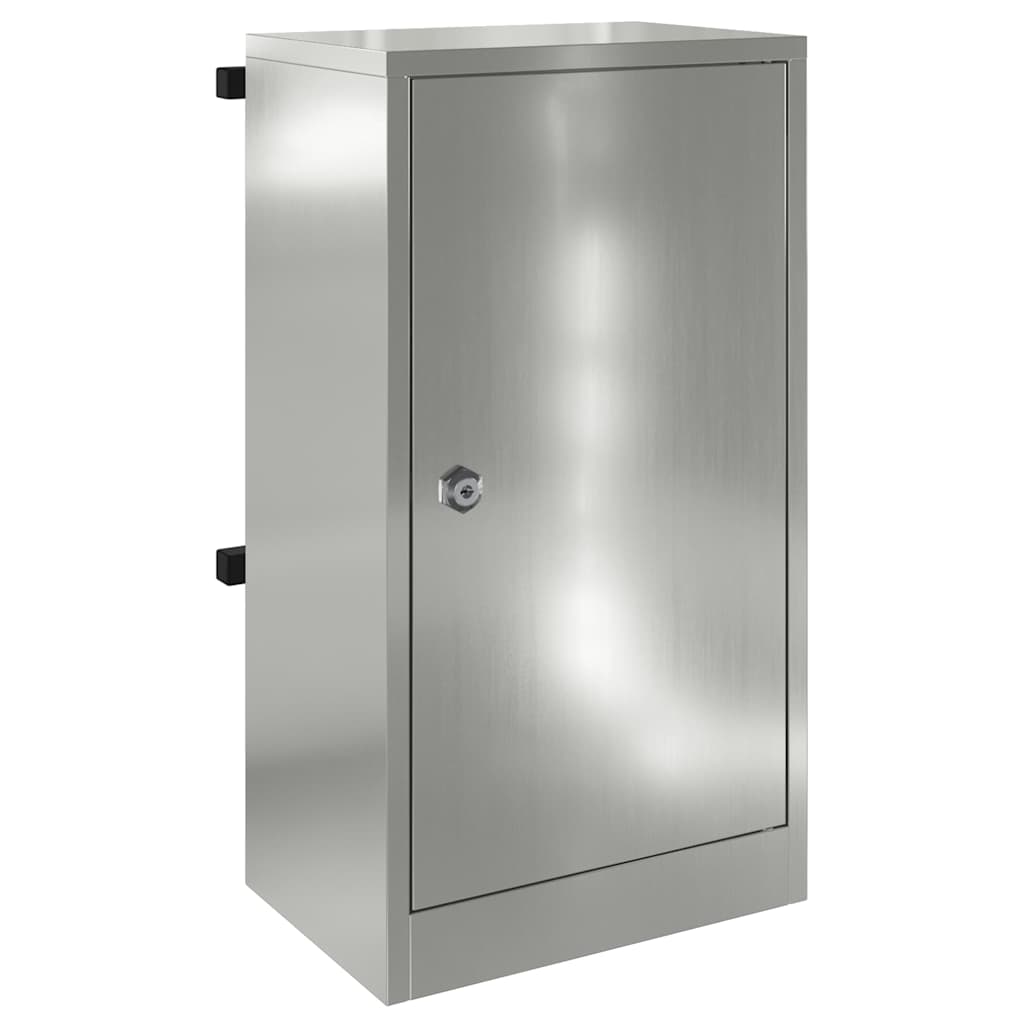 vidaXL Mailbox with Storage Black 30 x 20 x 55 cm Galvanised Steel 2