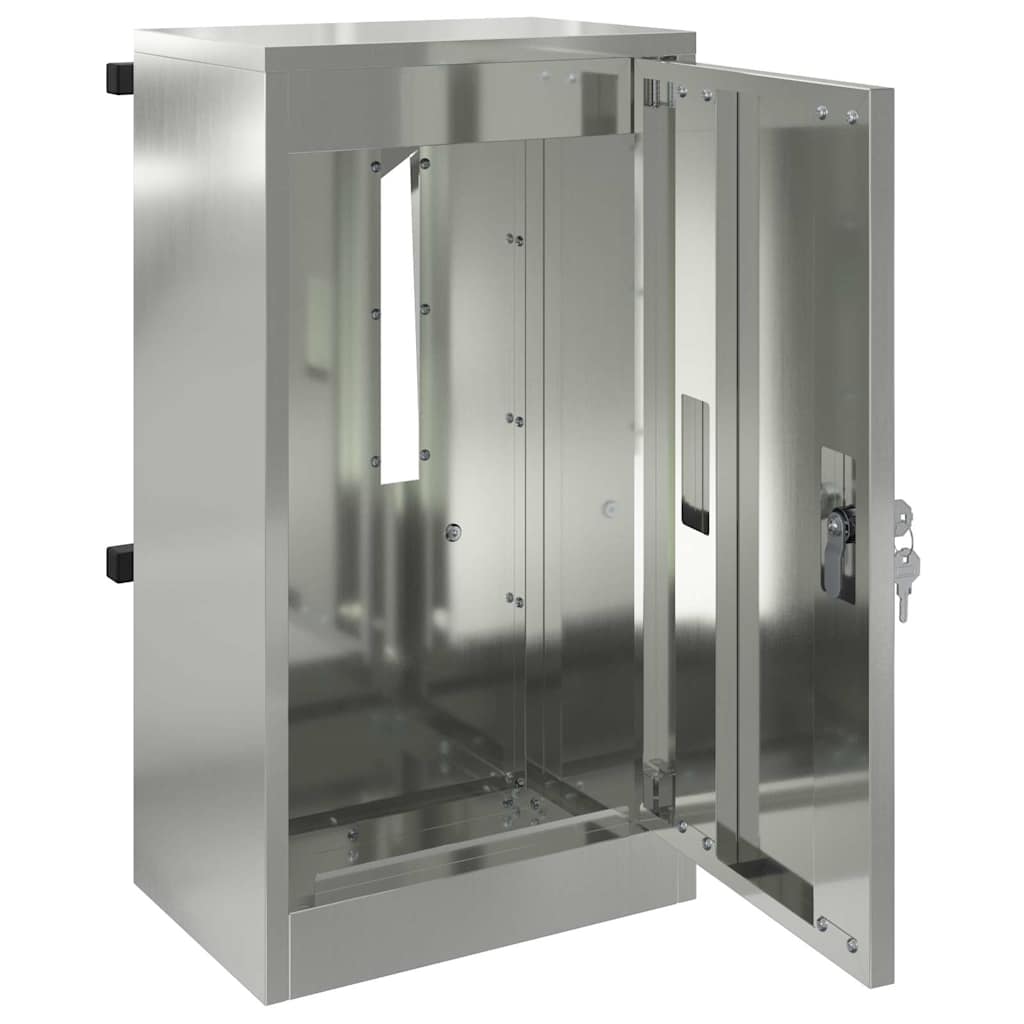 vidaXL Mailbox with Storage Black 30 x 20 x 55 cm Galvanised Steel 4