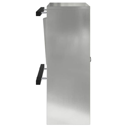 vidaXL Mailbox with Storage Black 30 x 20 x 55 cm Galvanised Steel 6