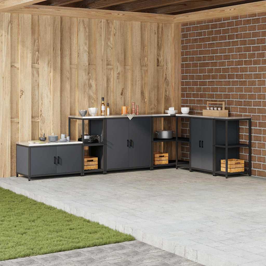 Kitchen Shelving Unit HATTEM 40 x 50 x 92 cm Steel Kitchen Storage Shelf Anthracite