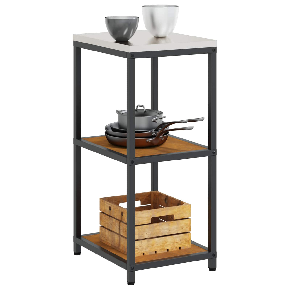 vidaXL Kitchen Shelving Unit HATTEM Rusty 40 x 50 x 92 cm Steel 3