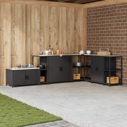 Kitchen Shelving Unit HATTEM 30 x 50 x 92 cm Steel Kitchen Storage Shelf Black