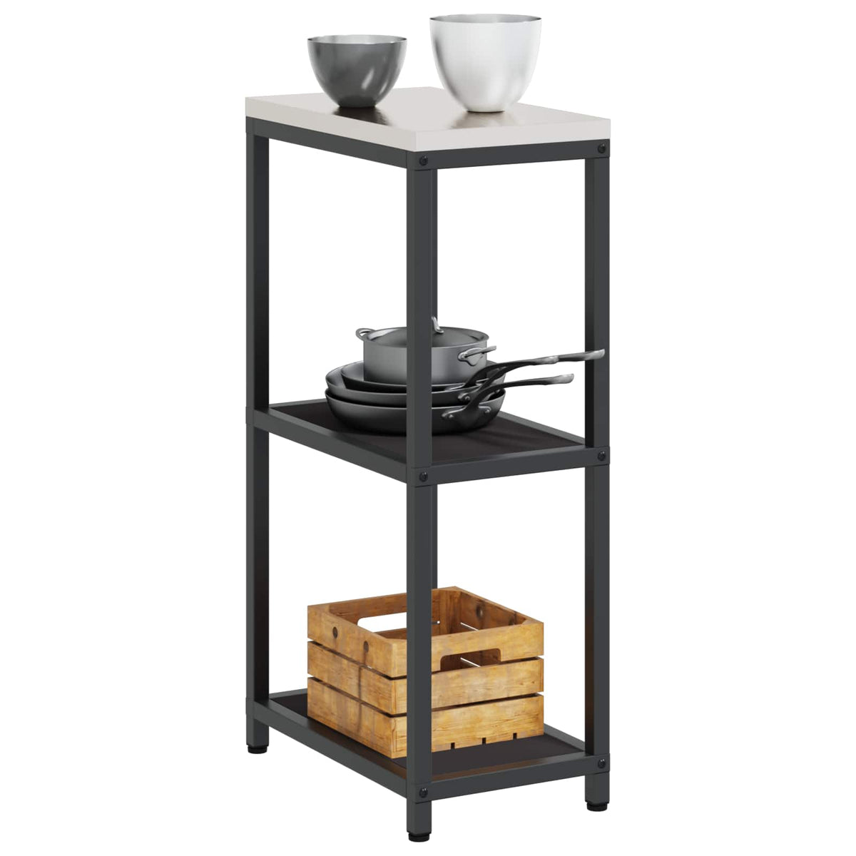 vidaXL Kitchen Shelving Unit HATTEM Black 30 x 50 x 92 cm Steel 3