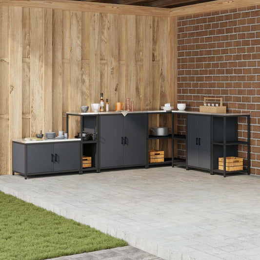 Kitchen Shelving Unit HATTEM 30 x 50 x 92 cm Steel Kitchen Storage Shelf Anthracite