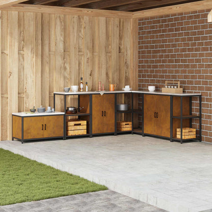 HATTEM Steel Kitchen Storage Cabinet Weathering steel 60 cm 92 cm