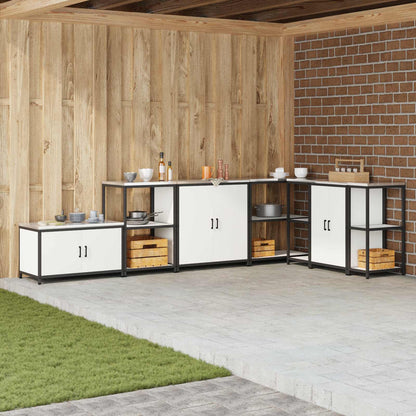 HATTEM Steel Kitchen Storage Cabinet White