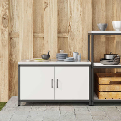 HATTEM Steel Kitchen Storage Cabinet White 90 cm 53 cm