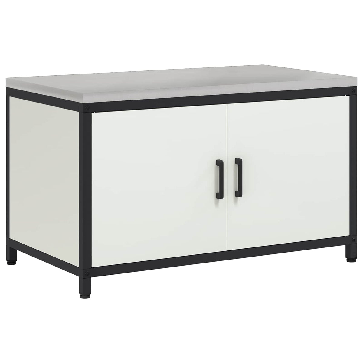 HATTEM Steel Kitchen Storage Cabinet White 90 cm 53 cm