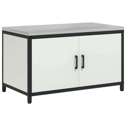 HATTEM Steel Kitchen Storage Cabinet White 90 cm 53 cm