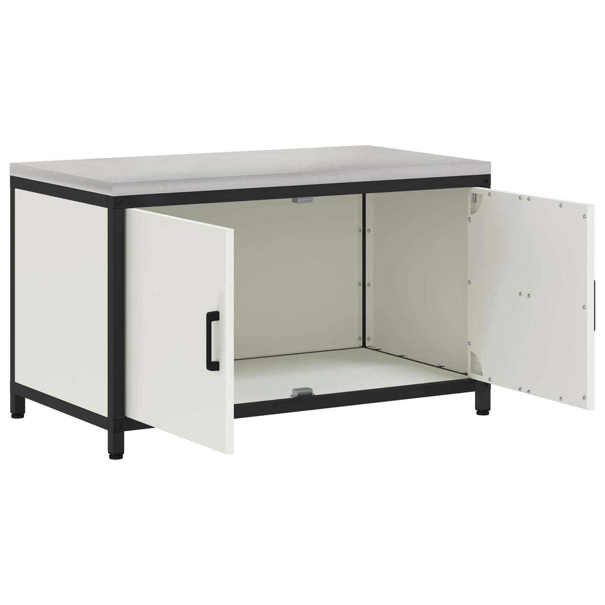 HATTEM Steel Kitchen Storage Cabinet White 90 cm 53 cm