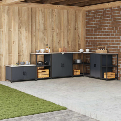HATTEM Steel Kitchen Storage Cabinet Anthracite 90 cm 53 cm