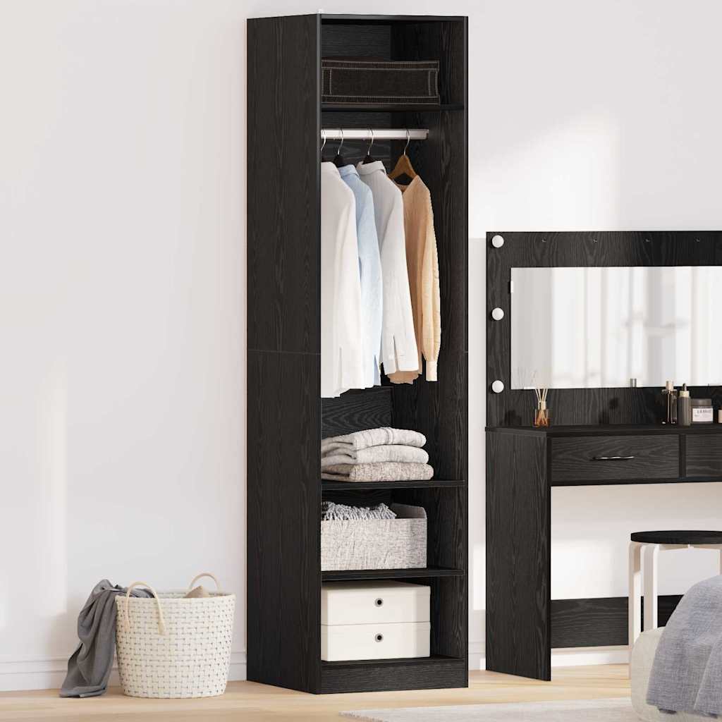 vidaXL Wardrobe Black Oak 50 x 50 x 200 cm Engineered Wood 1
