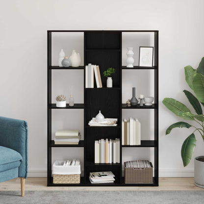 vidaXL Room Divider Black Oak 100 x 24 x 140 cm Engineered Wood 4