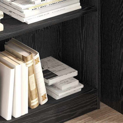vidaXL Bookshelf 80 x 24 x 109 cm Engineered Wood Black Oak 4