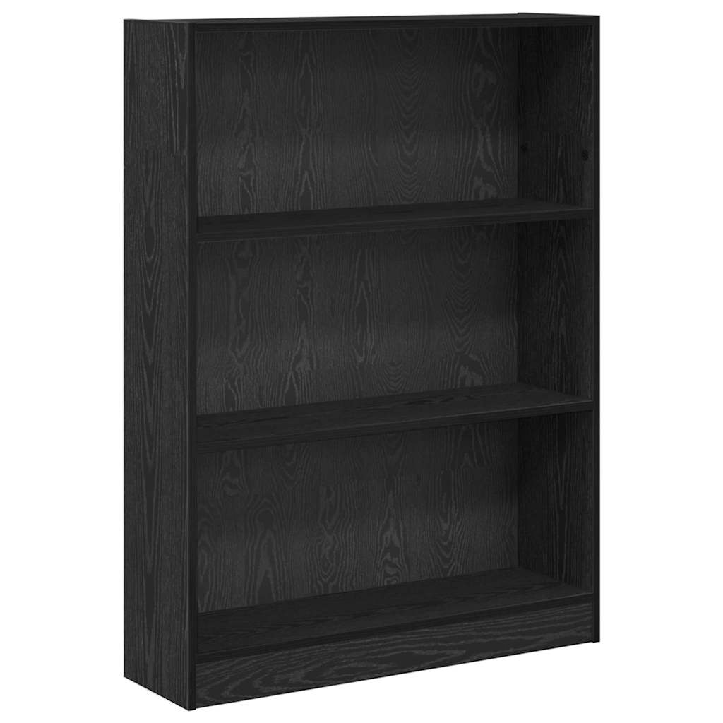 vidaXL Bookshelf 80 x 24 x 109 cm Engineered Wood Black Oak 2