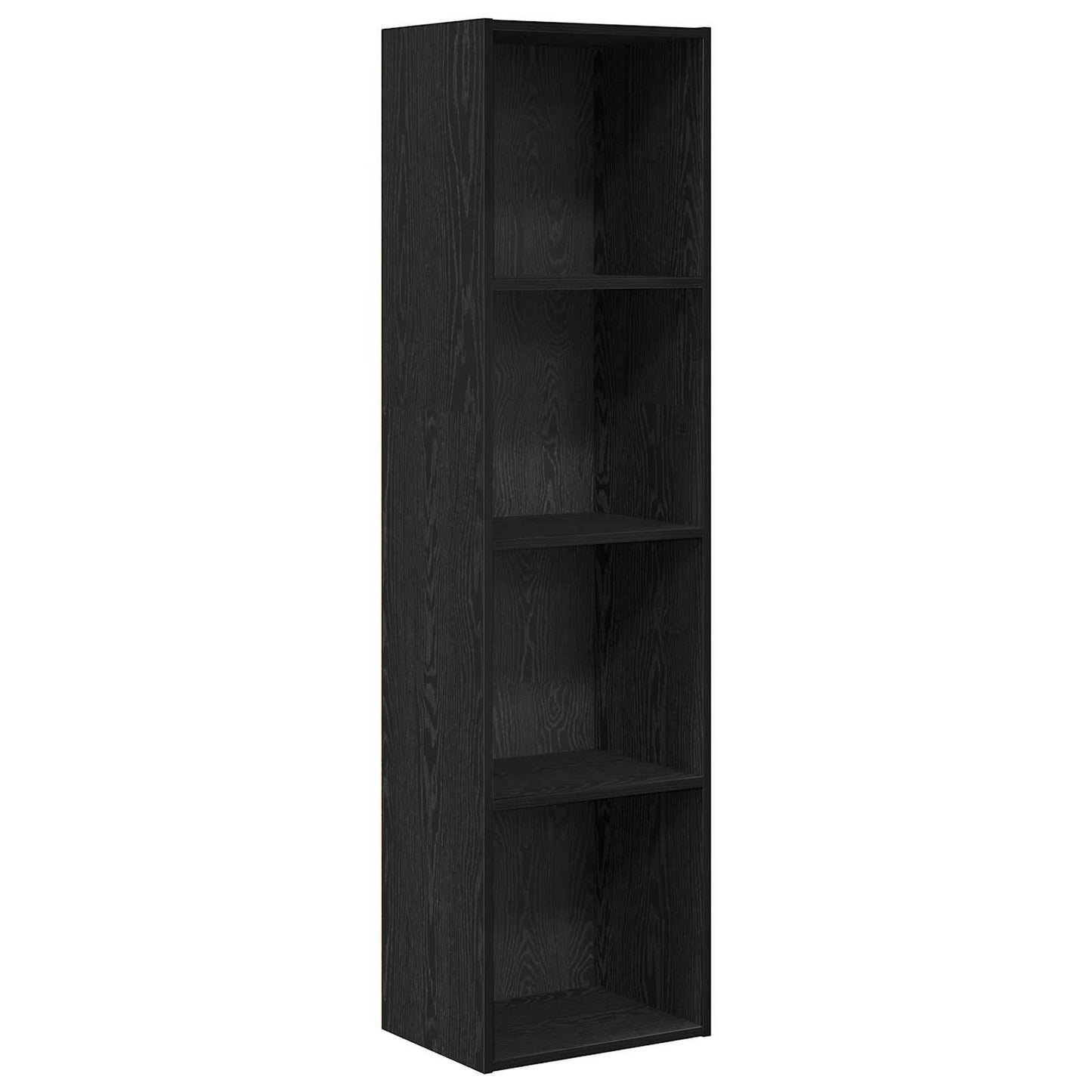 vidaXL Bookshelf 4-Tier 40 x 30 x 152 cm Engineered Wood Black Oak 2