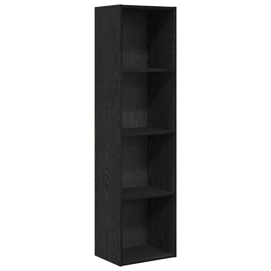 vidaXL Bookshelf 4-Tier 40 x 30 x 152 cm Engineered Wood Black Oak 2