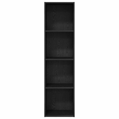 vidaXL Bookshelf 4-Tier 40 x 30 x 152 cm Engineered Wood Black Oak 5