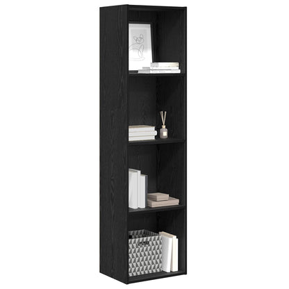 vidaXL Bookshelf 4-Tier 40 x 30 x 152 cm Engineered Wood Black Oak 3