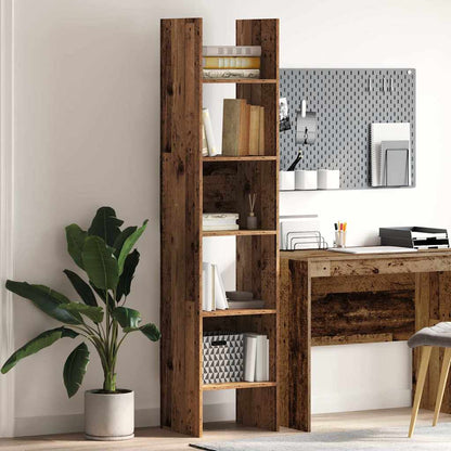 vidaXL Book Cabinet 5-Tier 40 x 35 x 180 cm Engineered Wood Old Wood 1