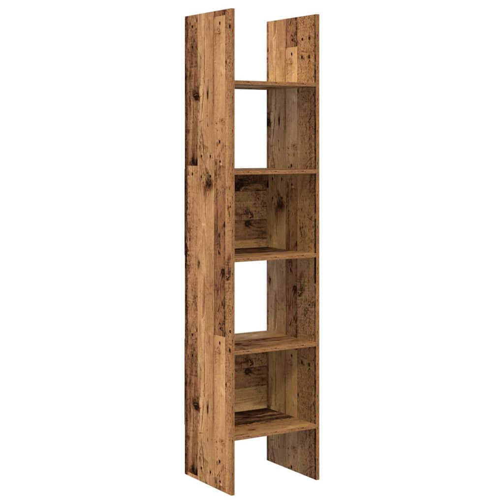 vidaXL Book Cabinet 5-Tier 40 x 35 x 180 cm Engineered Wood Old Wood 2