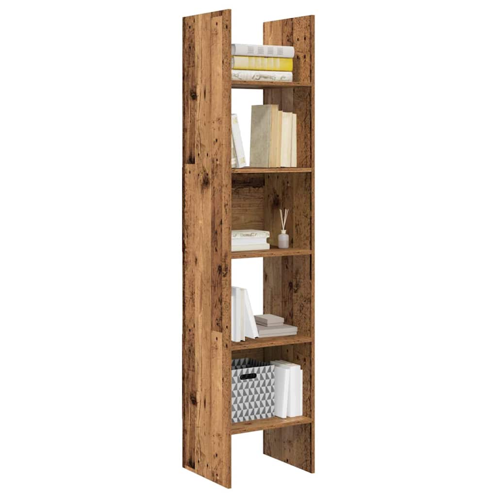 vidaXL Book Cabinet 5-Tier 40 x 35 x 180 cm Engineered Wood Old Wood 3