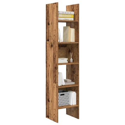 vidaXL Book Cabinet 5-Tier 40 x 35 x 180 cm Engineered Wood Old Wood 3