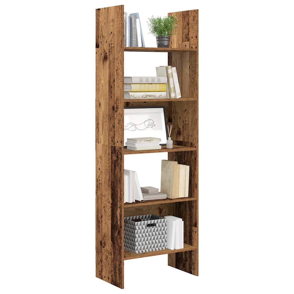 vidaXL Book Cabinet 5-Tier 60 x 35 x 180 cm Engineered Wood Old Wood 3