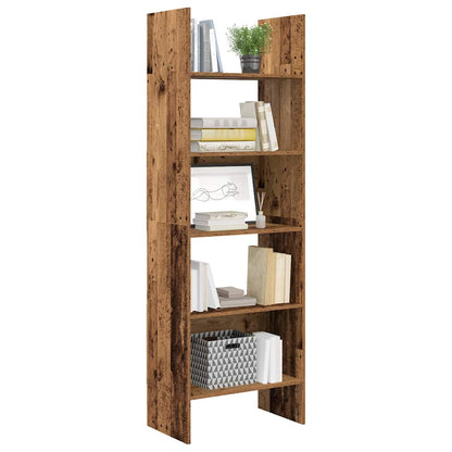 vidaXL Book Cabinet 5-Tier 60 x 35 x 180 cm Engineered Wood Old Wood 3
