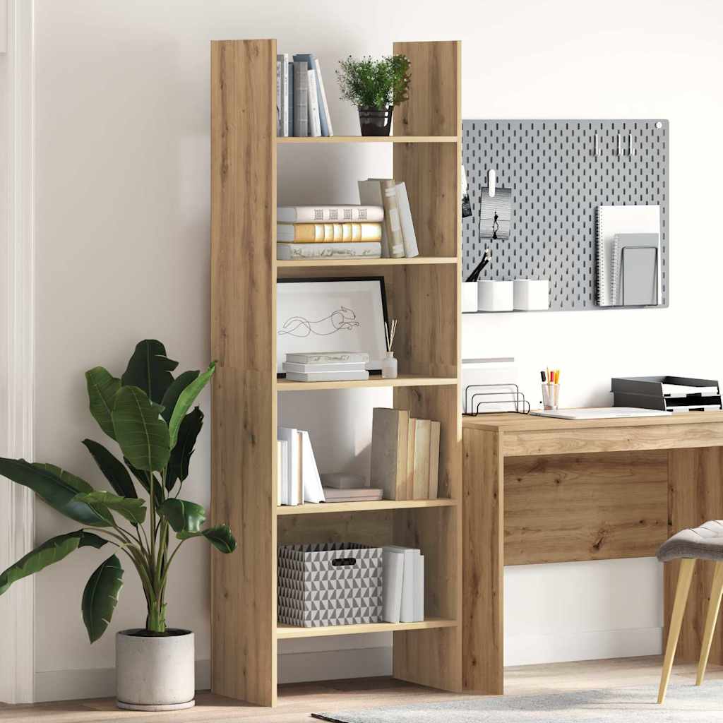 vidaXL Book Cabinet 5-Tier 60 x 35 x 180 cm Engineered Wood 1